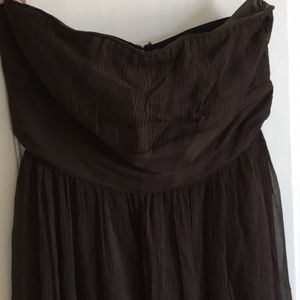 J. Crew Strapless Brown Chiffon Dress